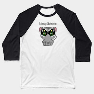 Meowy Christmas Baseball T-Shirt